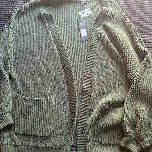 Fashion Nova Olive Green Cardigan Sweater